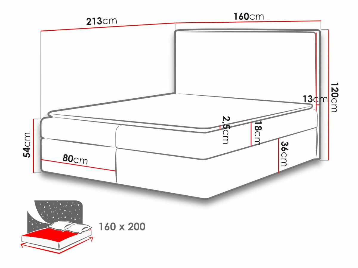 Boxspring postelja Baltimore 163 (Muna 02)