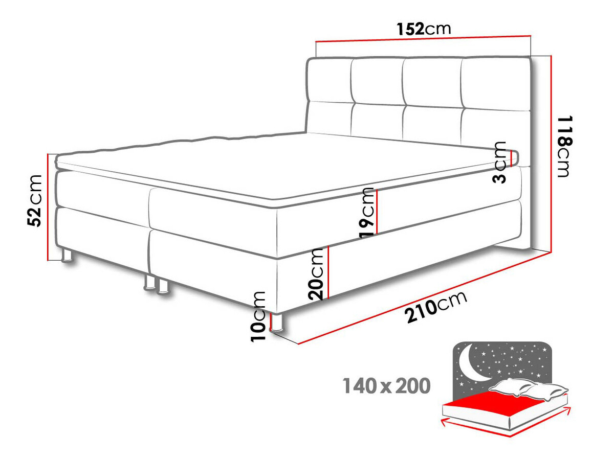 Boxspring postelja ComfiDream Aelion (Fresh 11)
