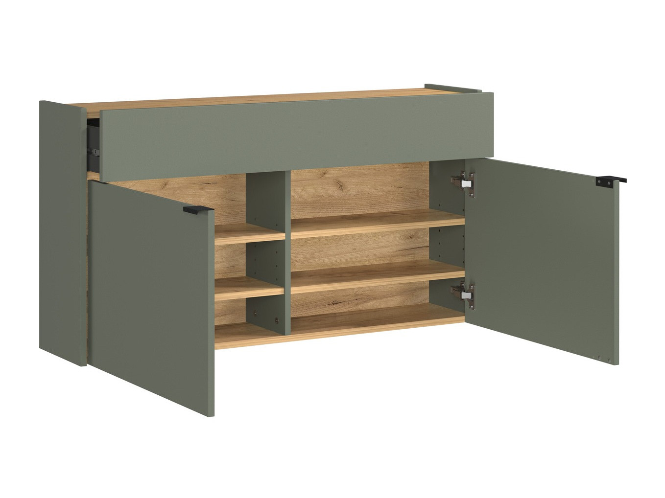 Regal za čevlje Cirsale 102 (Prašno zelena + Navarra hrast)