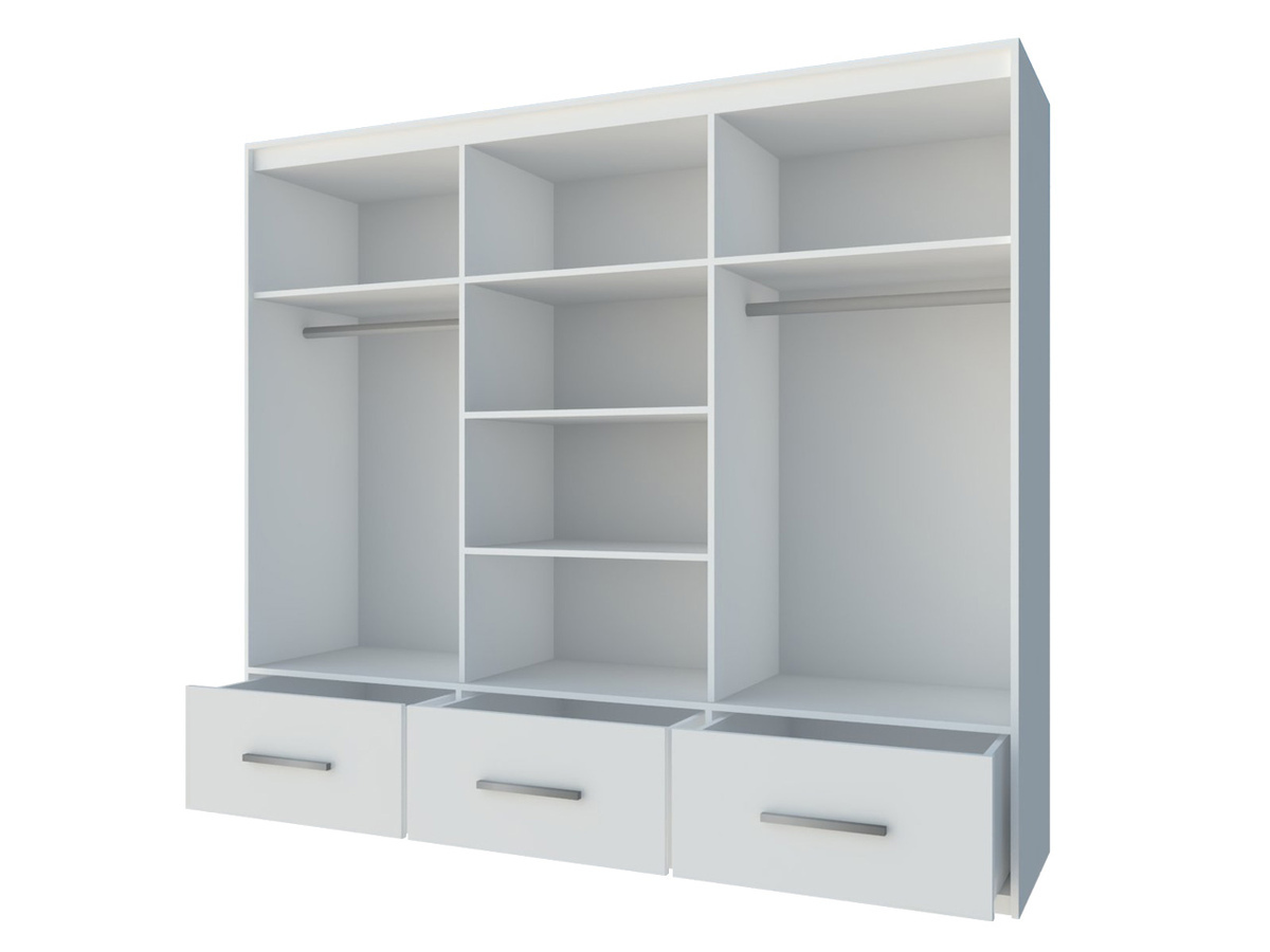 Garderobna omara Honolulu 203 (Sijaj bela + Bela)