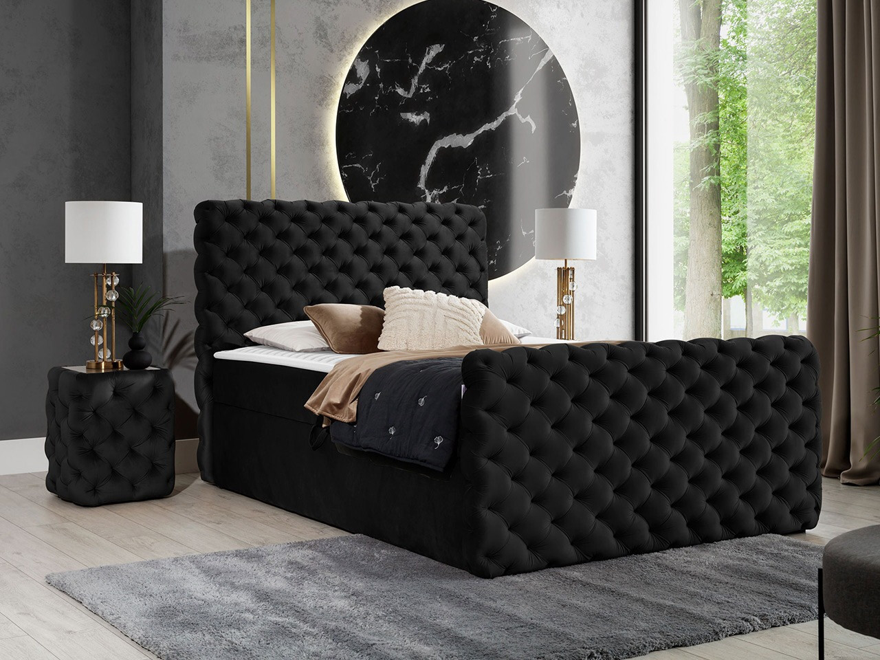 Boxspring postelja Lac I (Velluto 20)