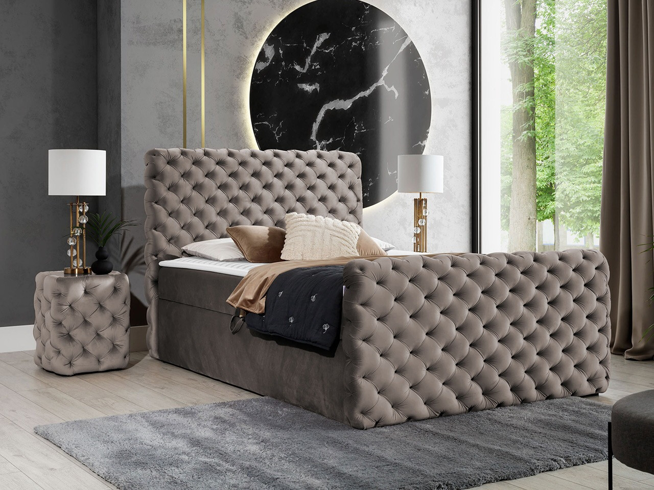 Boxspring postelja Lac I (Velluto 29)