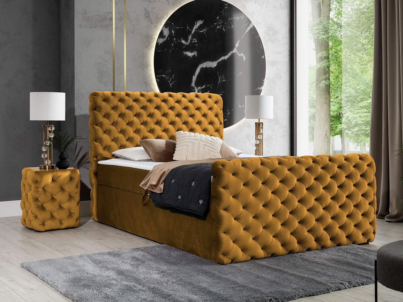 Boxspring postelja Lac I (Velluto 8)