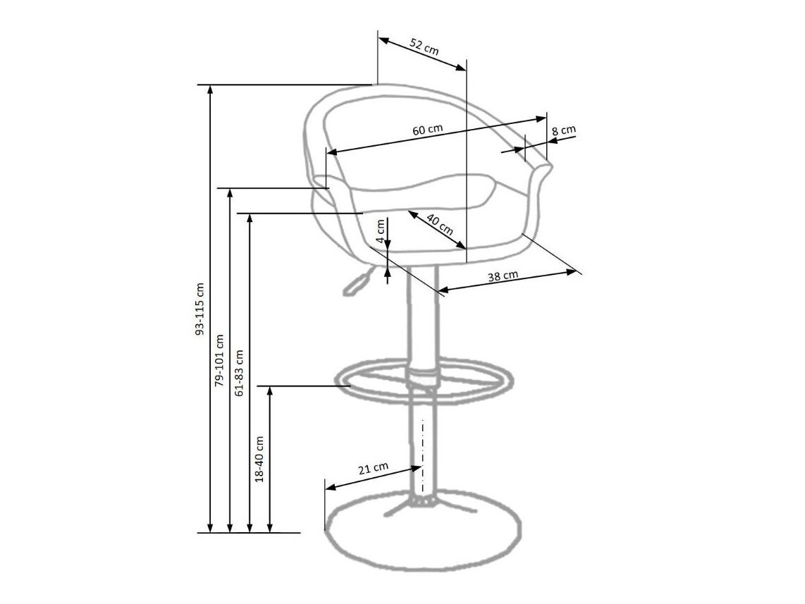 Srednje visok barski stol Houston 182