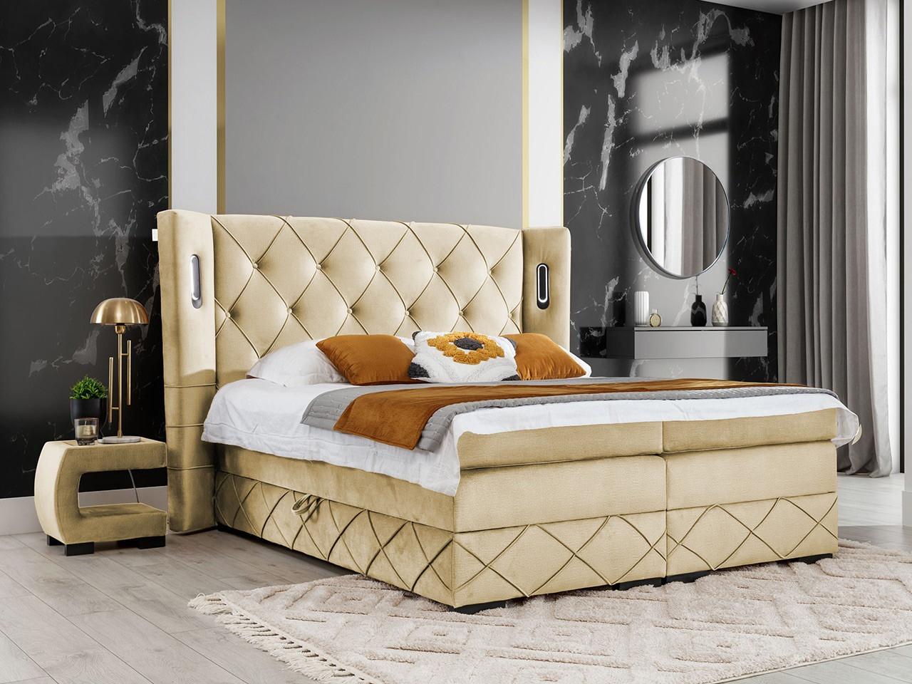 Boxspring postelja Historia (Kameleon 04)