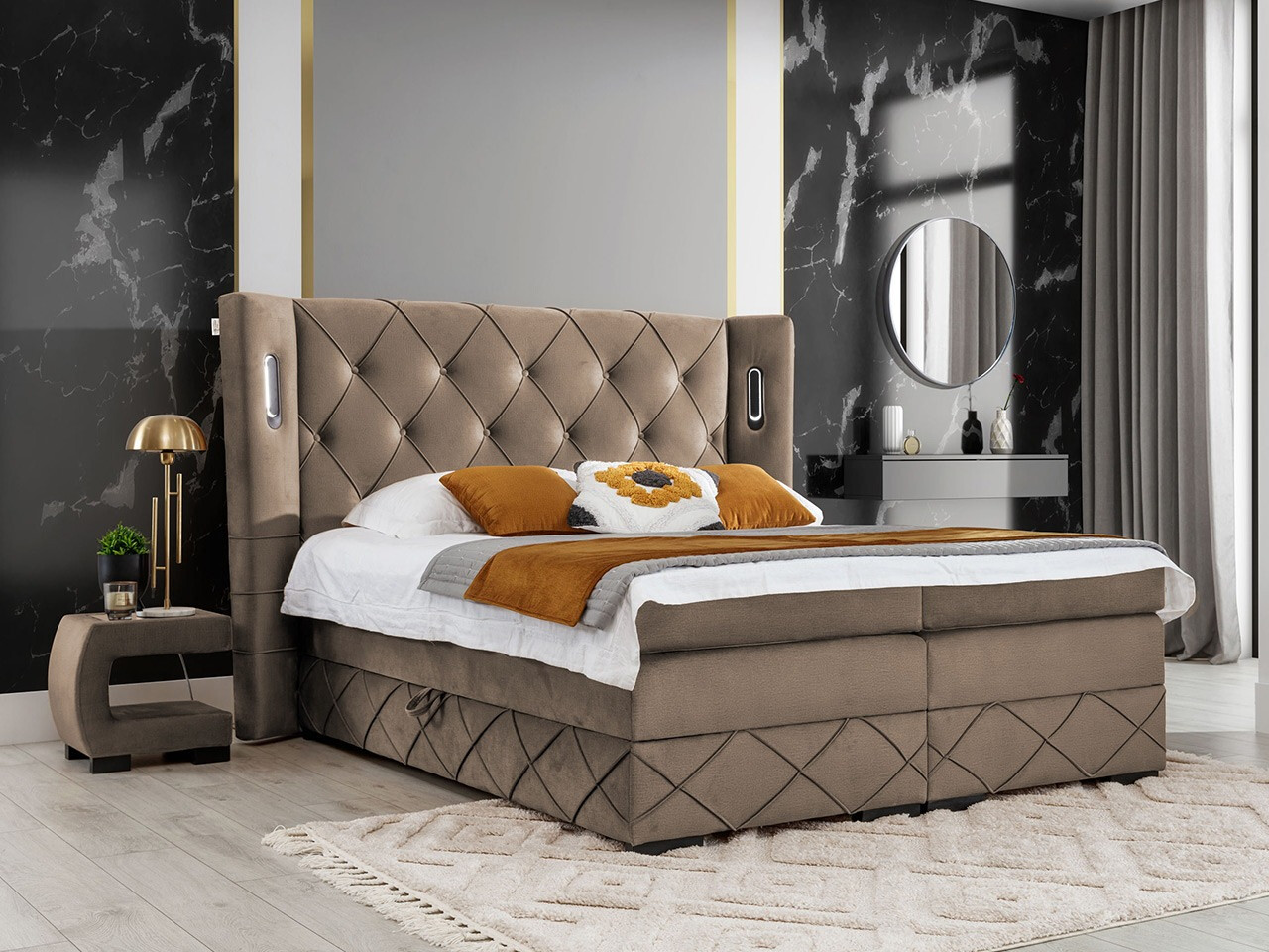 Boxspring postelja Historia (Kameleon 09)