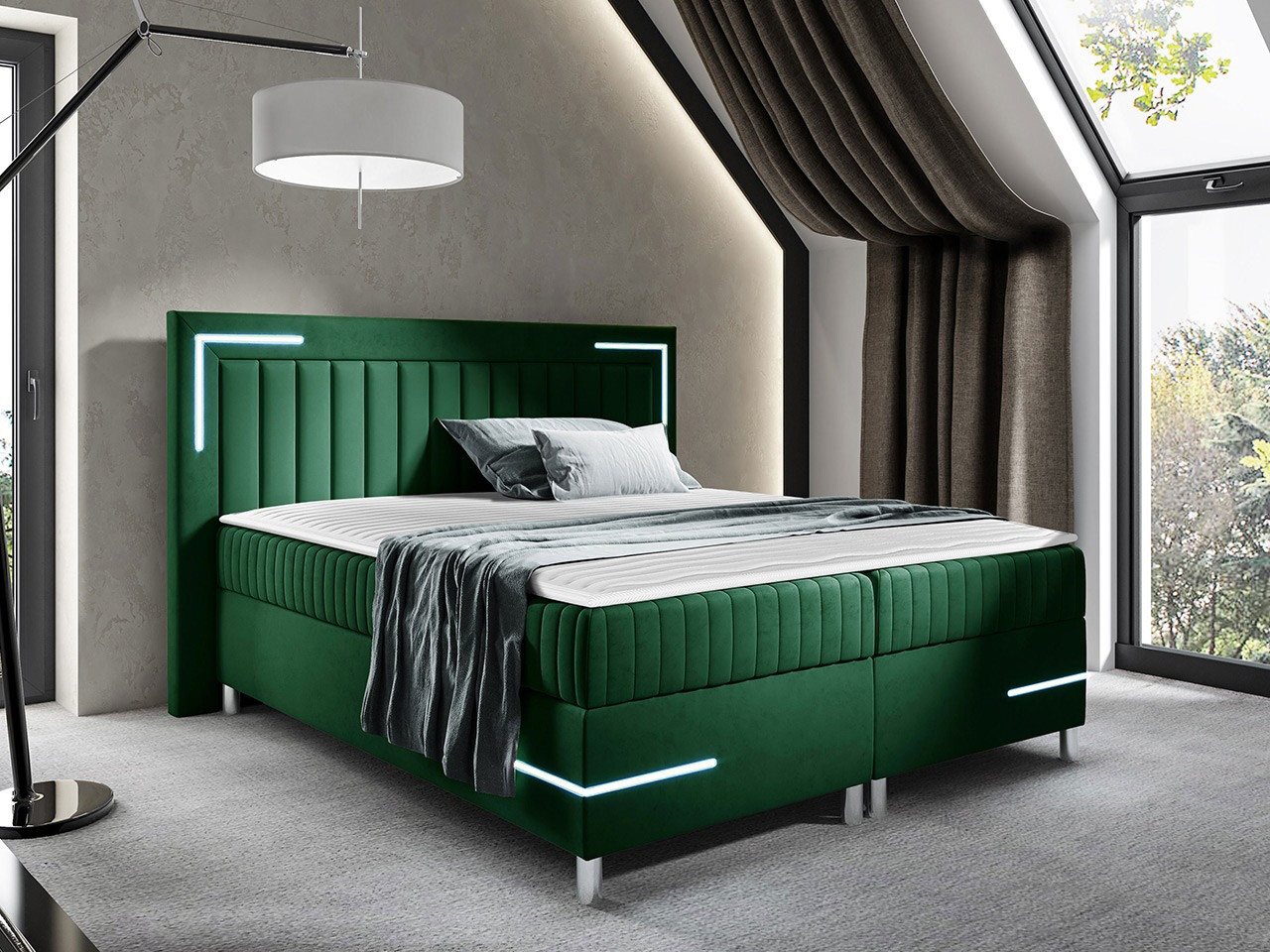 Boxspring postelja Baltimore 188 (Fresh 13)