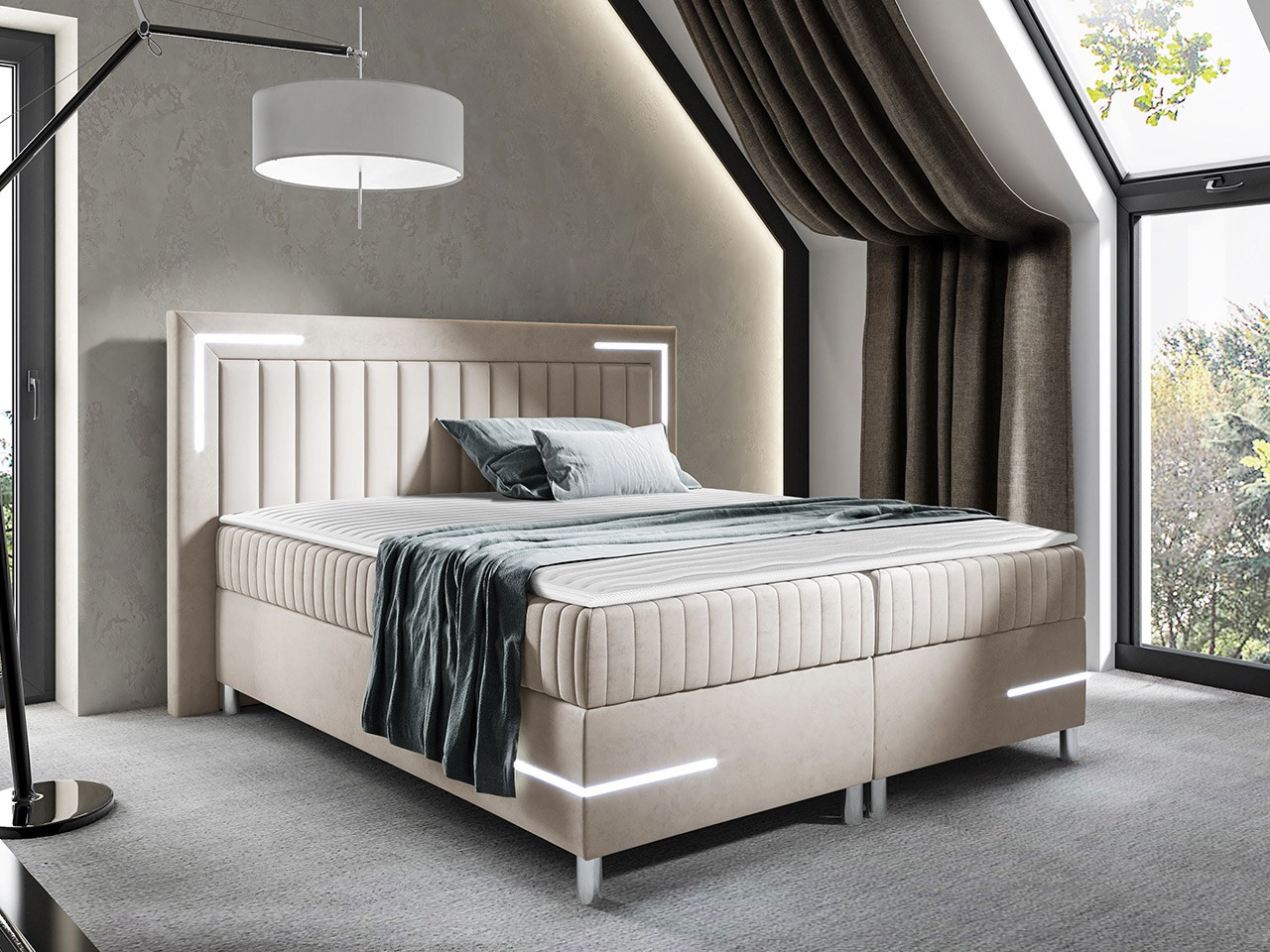Boxspring postelja Baltimore 188 (Fresh 1)