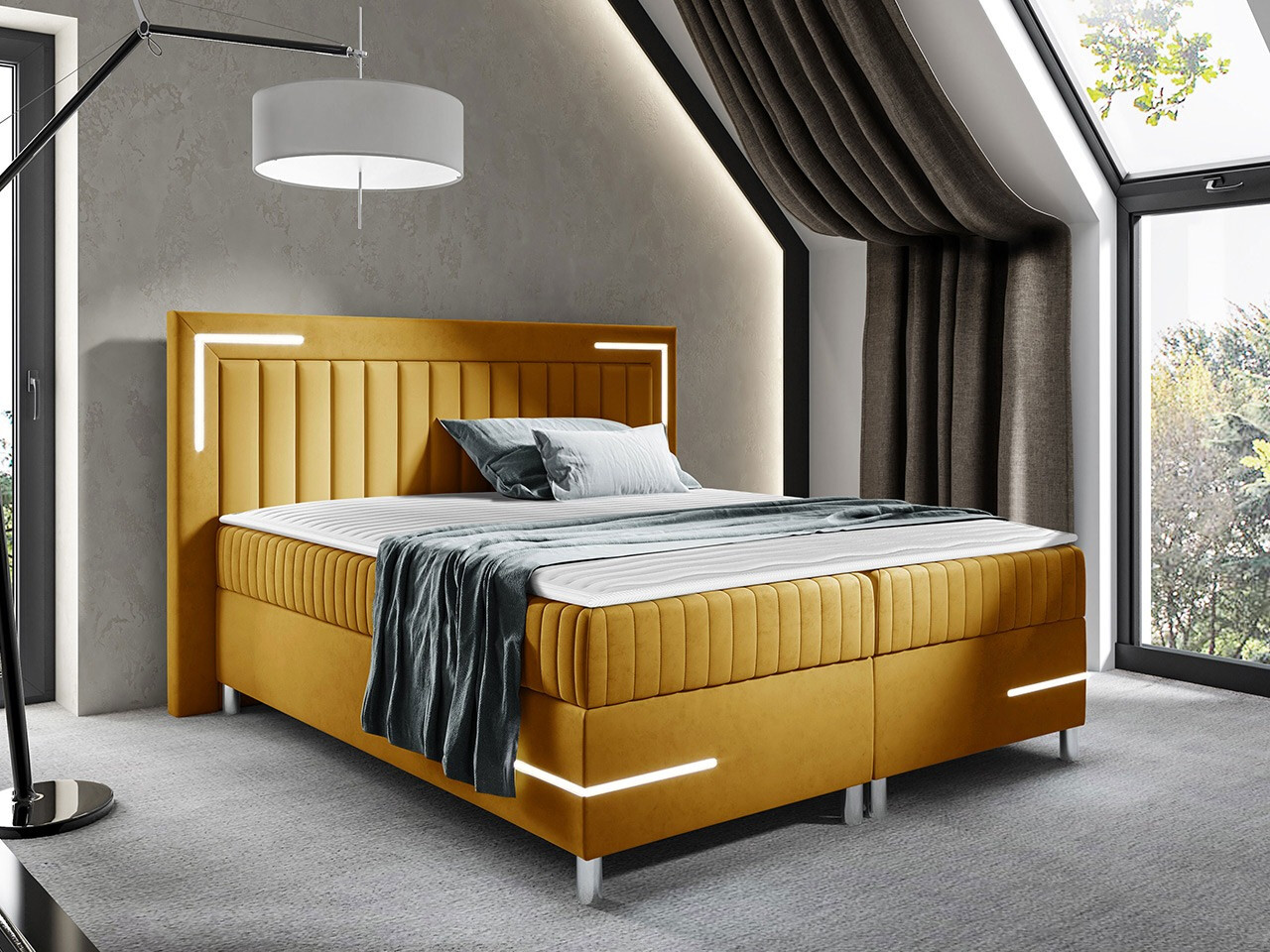 Boxspring postelja Baltimore 188 (Fresh 37)