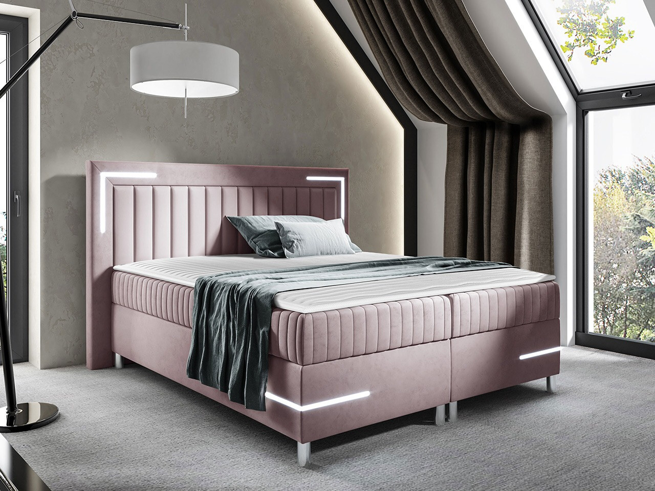 Boxspring postelja Baltimore 188 (Velluto 14)