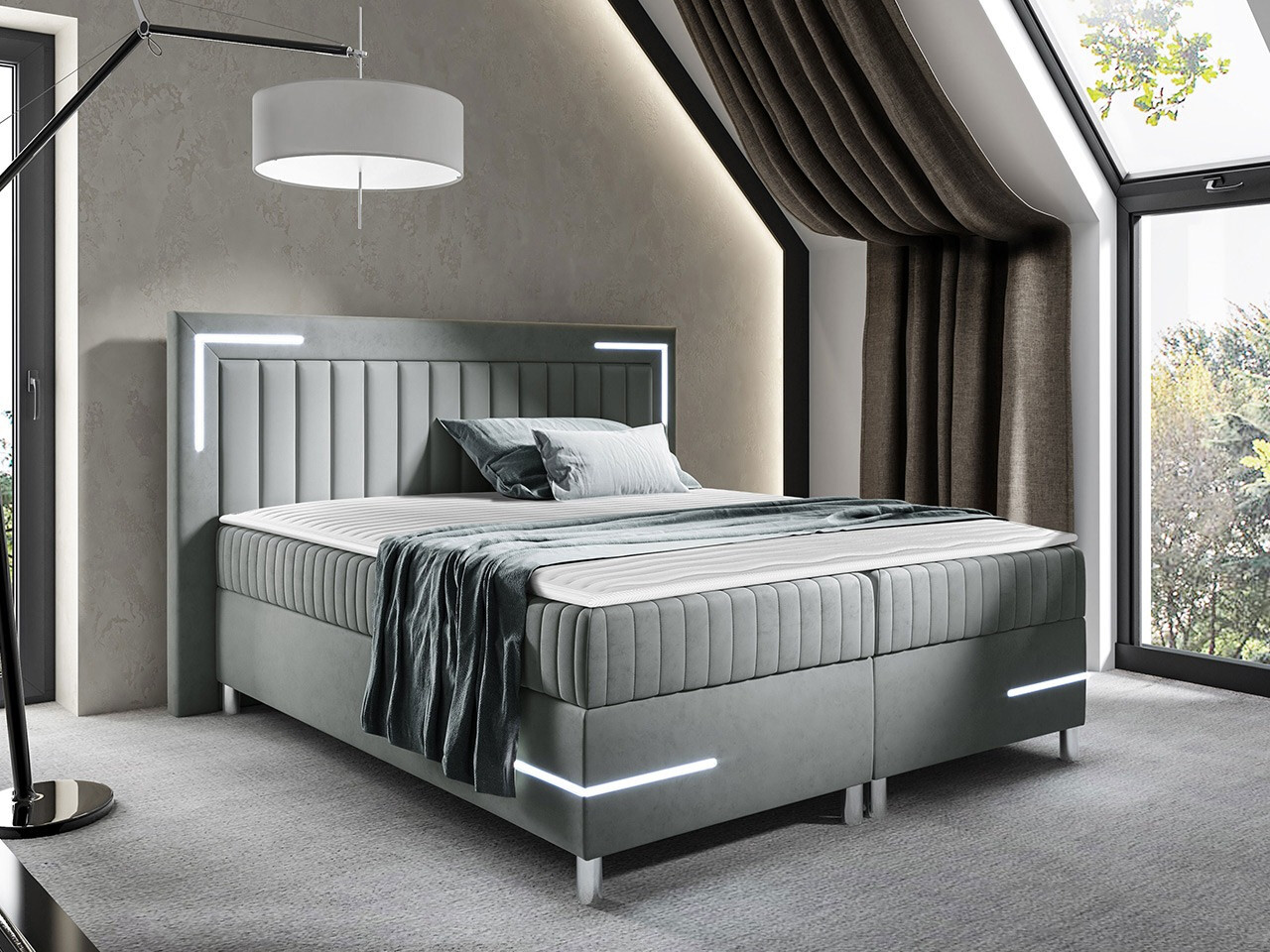 Boxspring postelja Baltimore 188 (Velluto 15)