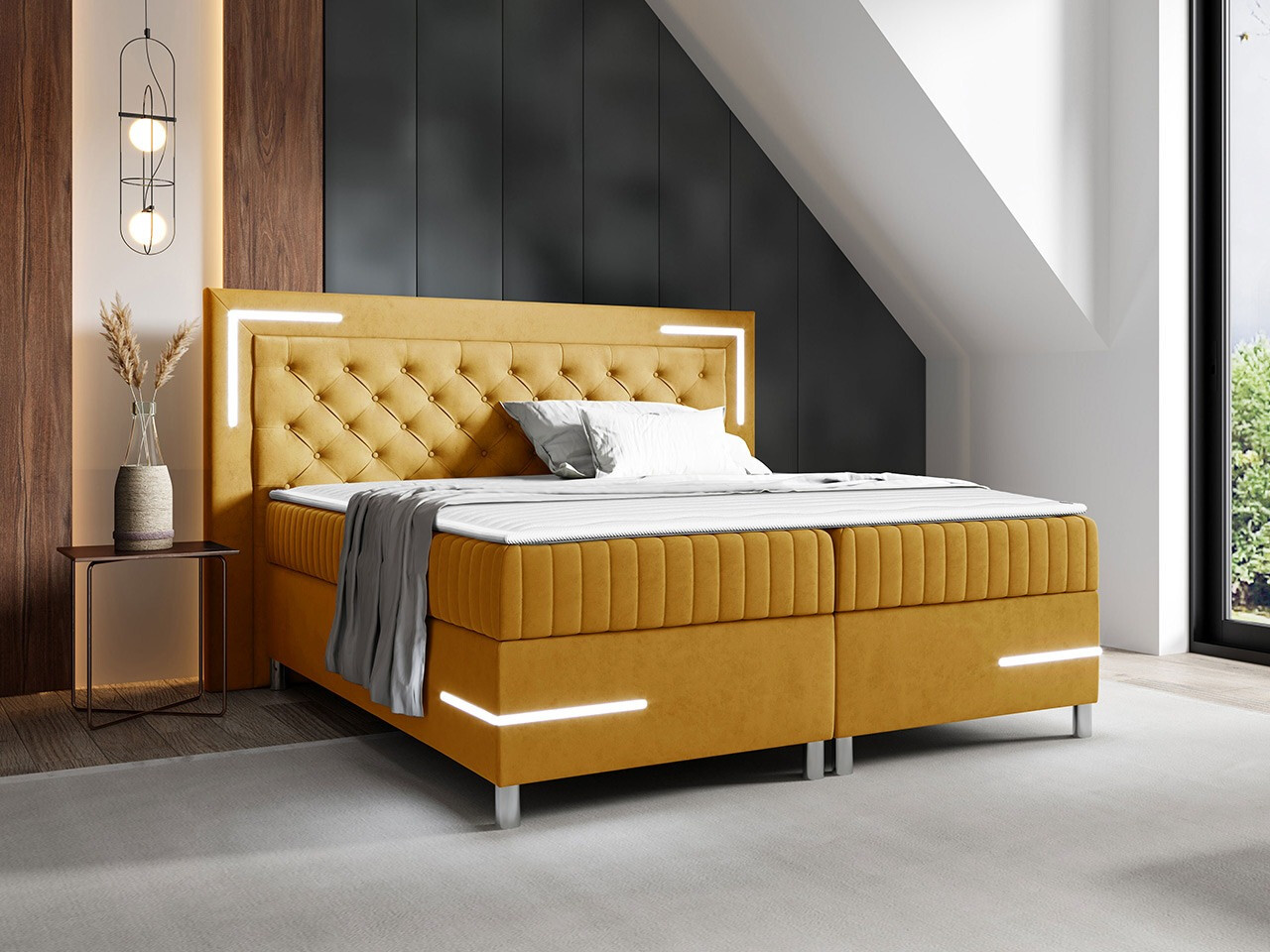 Boxspring postelja Baltimore 189 (Fresh 37)