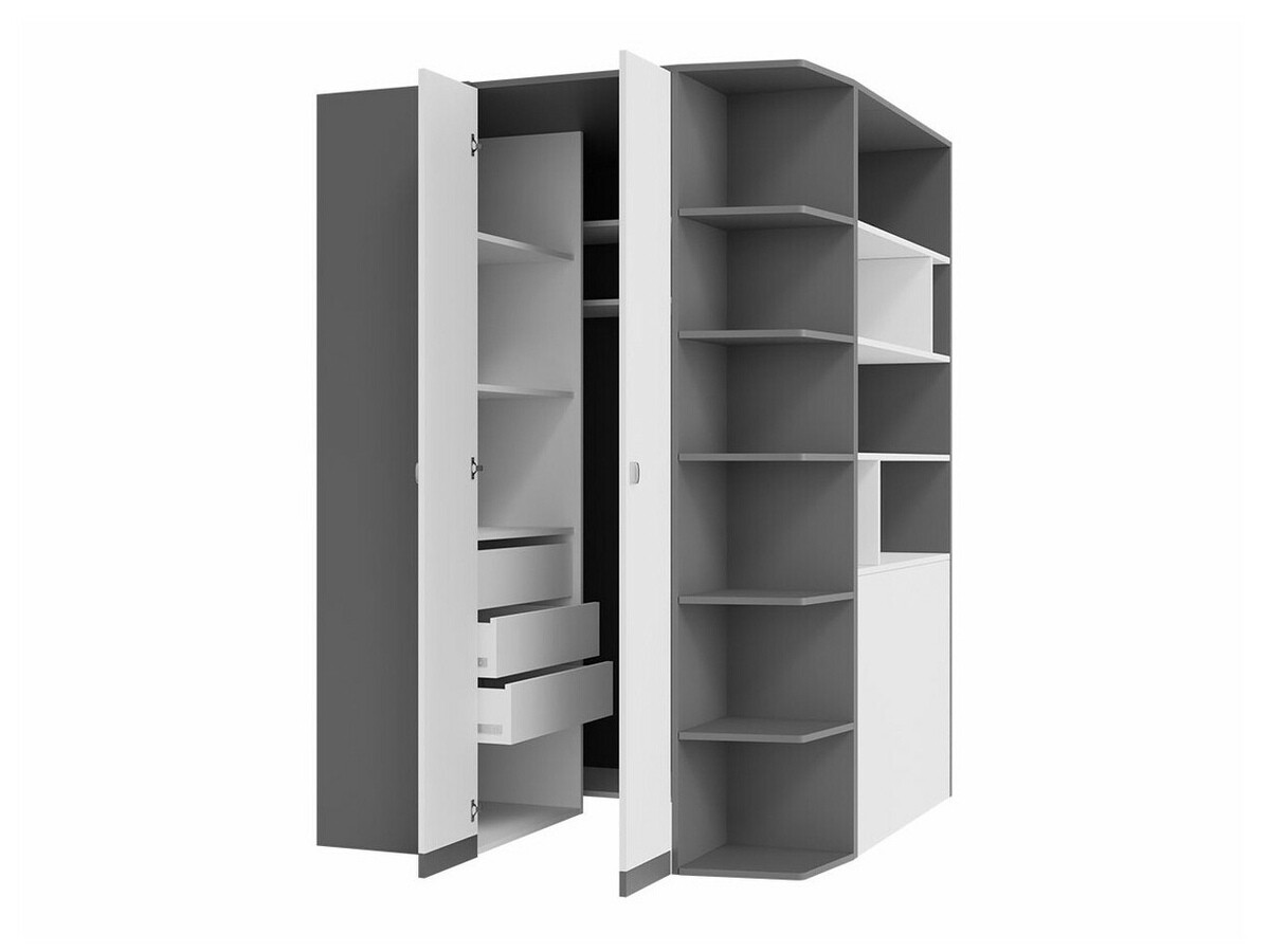 Komplet pohištva za otroško sobo Omaha F126 (Grafit + Siva)