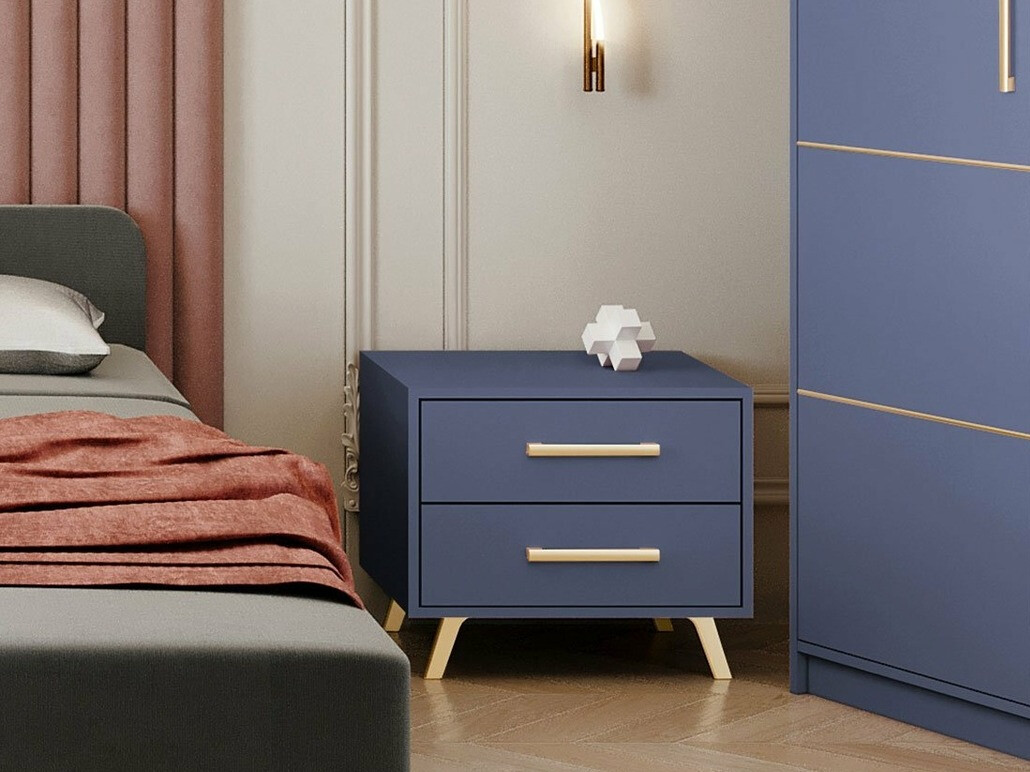 Nočna omarica Dortivu 119 (Modra + Zlata)