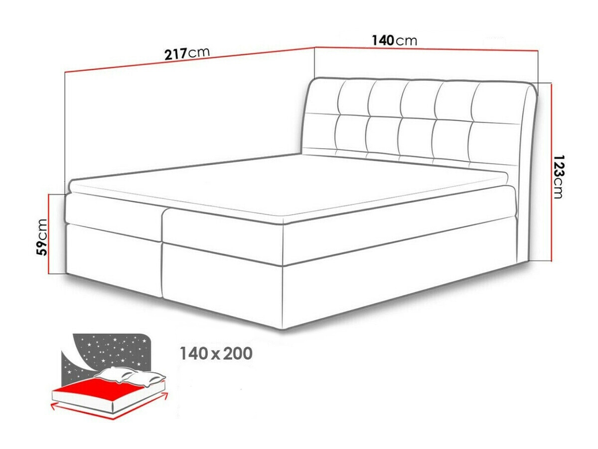 Boxspring postelja Campania (Soft 029)