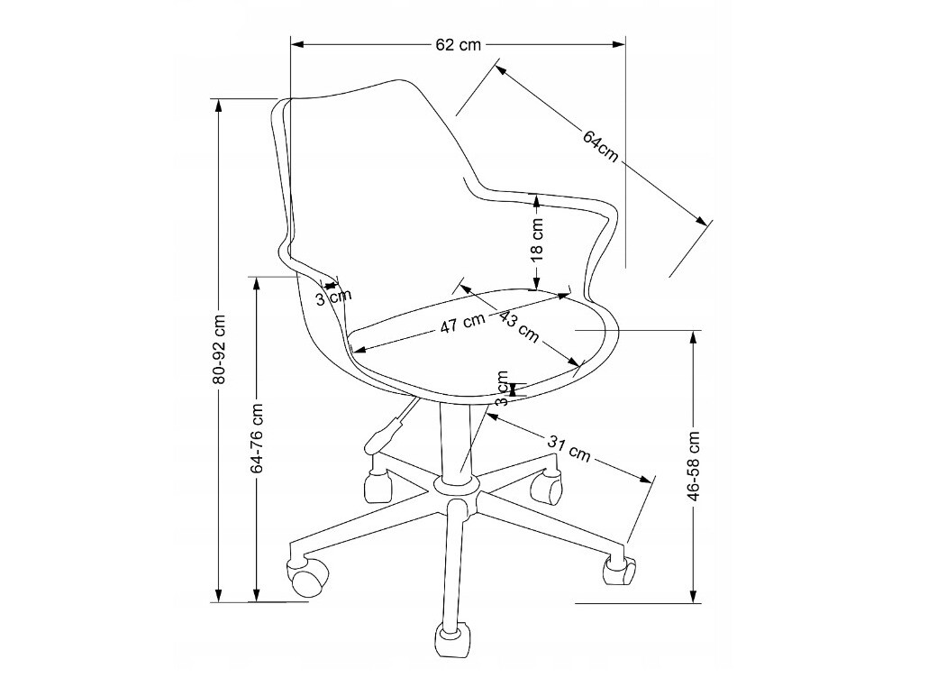 Pisarniški stol Houston 1424 (Roza)