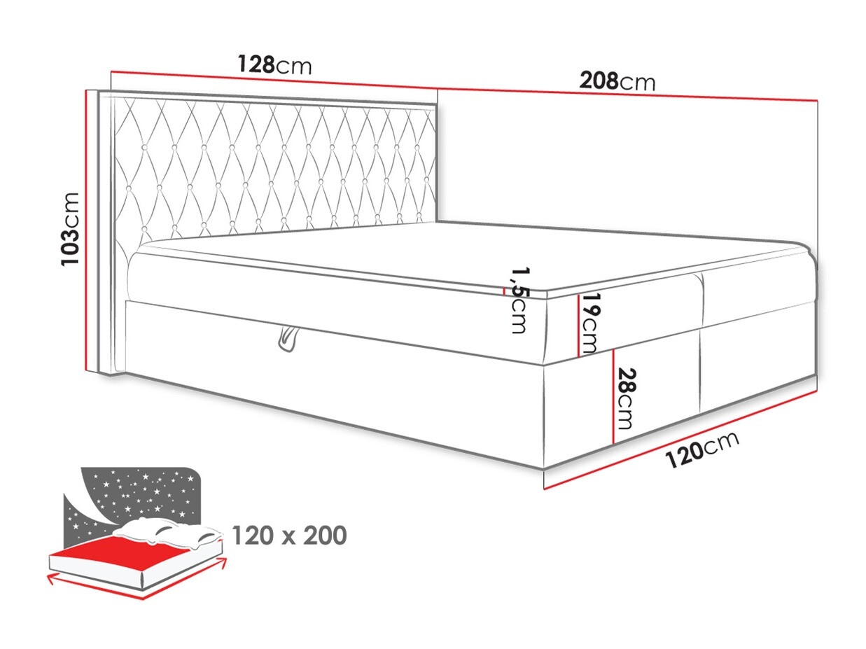 Boxspring postelja Navis II (Faro 20)