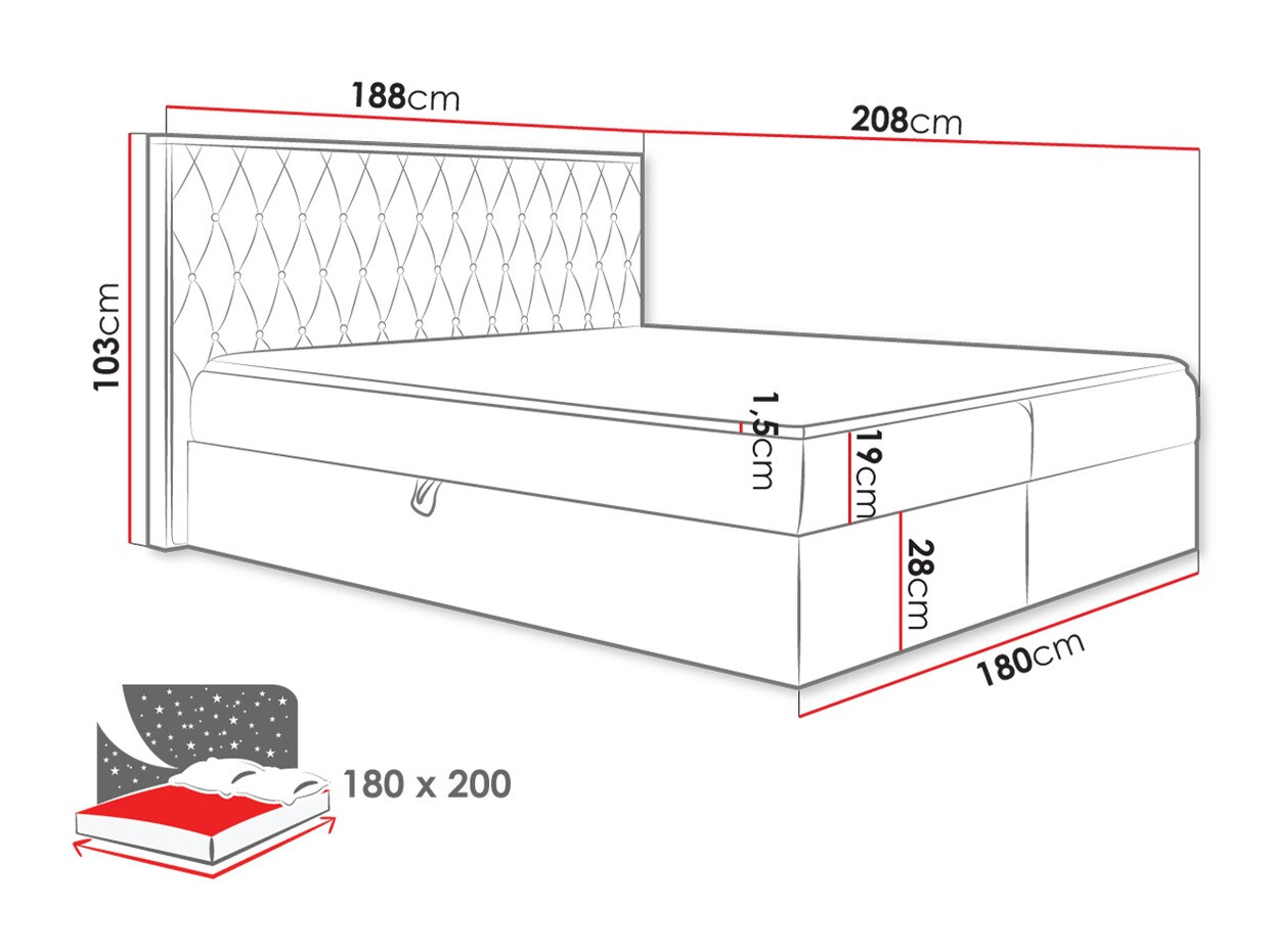 Boxspring postelja Navis II (Faro 20)