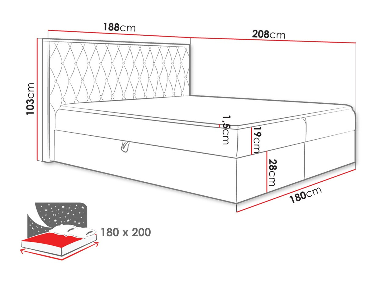 Boxspring postelja Navis II (Faro 5)