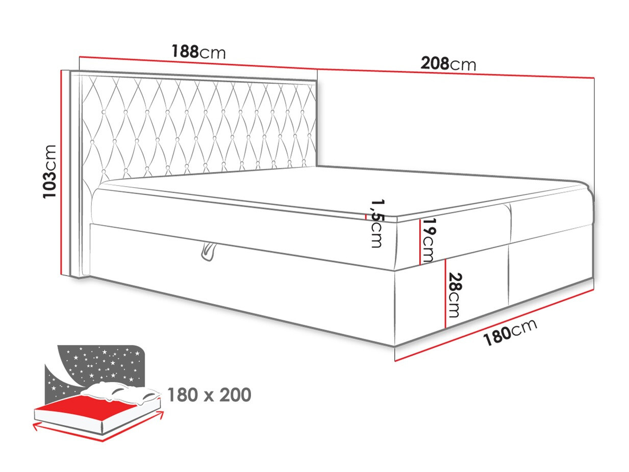 Boxspring postelja Navis II (Twist 23)