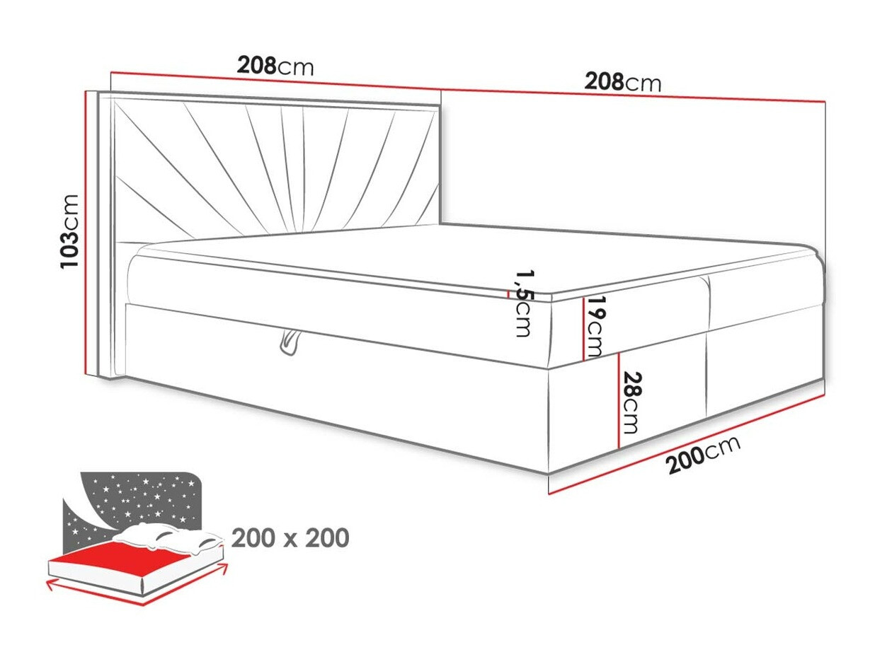 Boxspring postelja Navis (Faro 20)