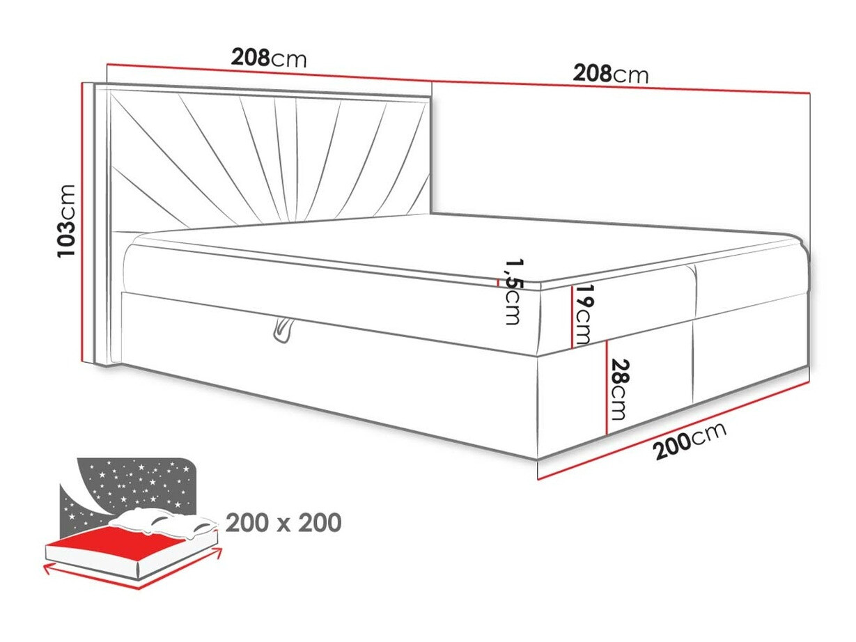 Boxspring postelja Navis (Faro 7)