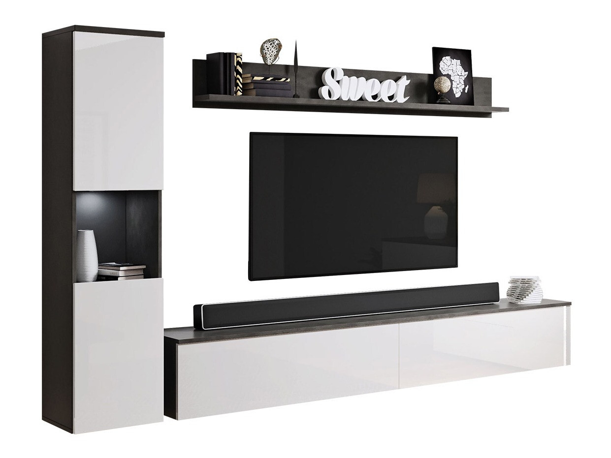 Dnevni prostor Sarasota 130 (Temno siva + Sijaj bela)