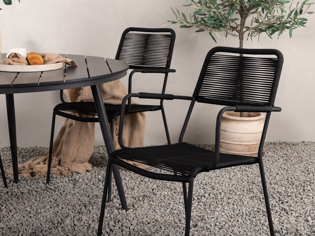 Komplet mize in stolov Dallas 3924 (Črna)