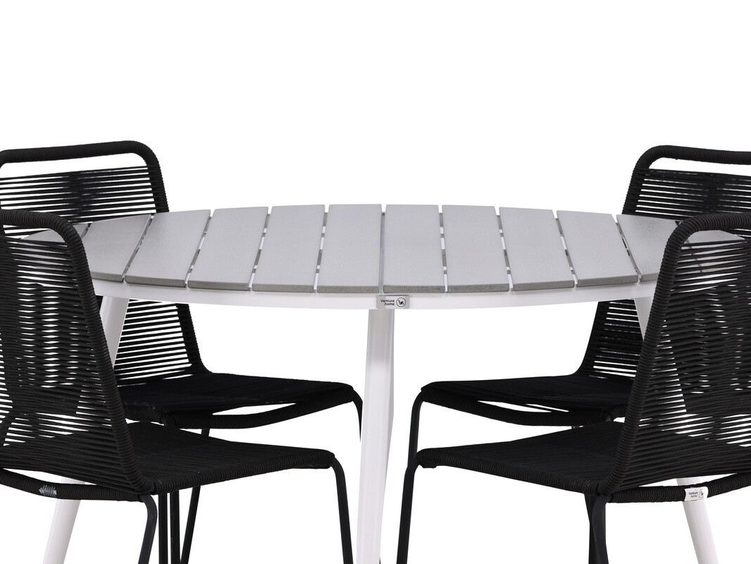 Komplet mize in stolov Dallas 3925 (Bela + Siva)