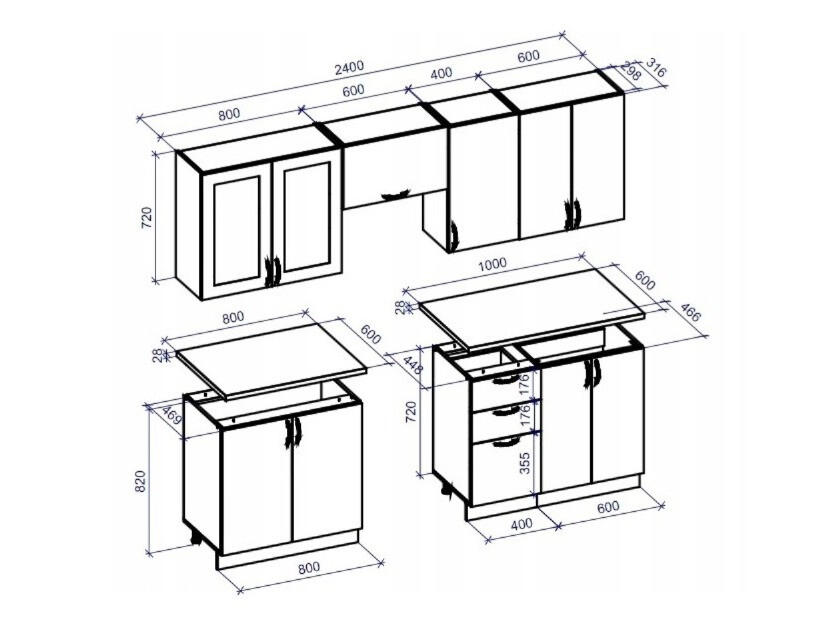 Kuhinjski blok Houston Lumen II