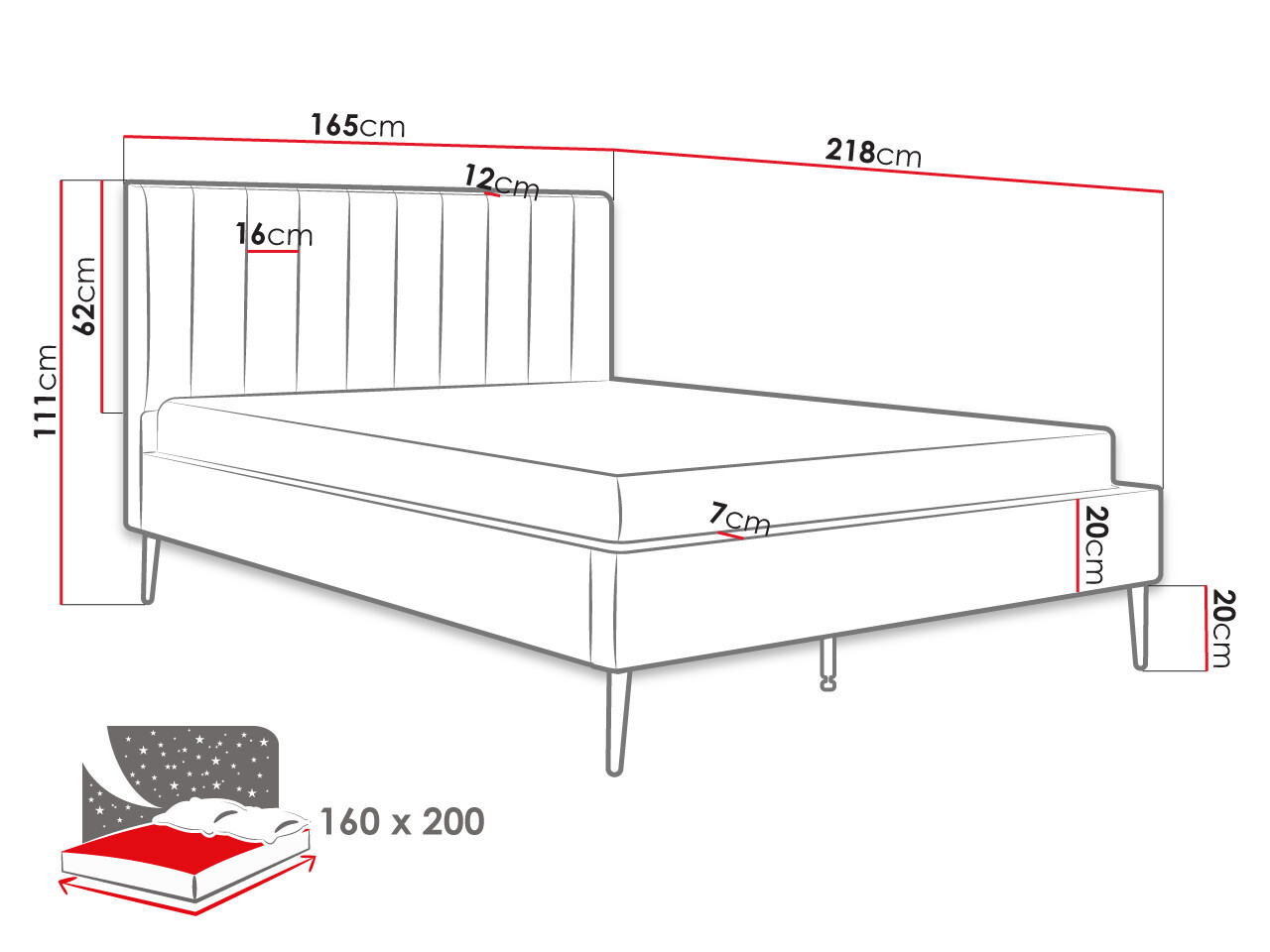 Postelja Comfivo 351 (Krema)