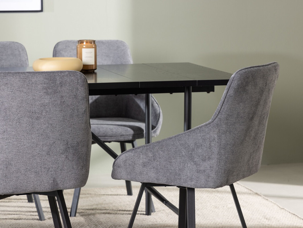 Jedilniški komplet Dallas 3963 (Siva + Črna)