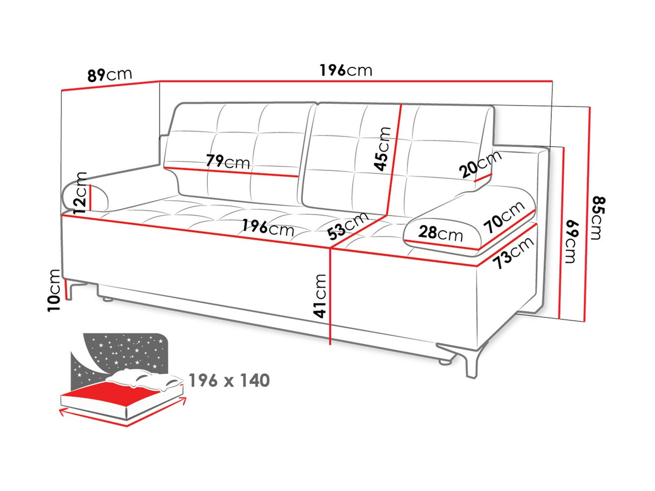 Raztegljiv kavč Independence 100 (Ikar 08)