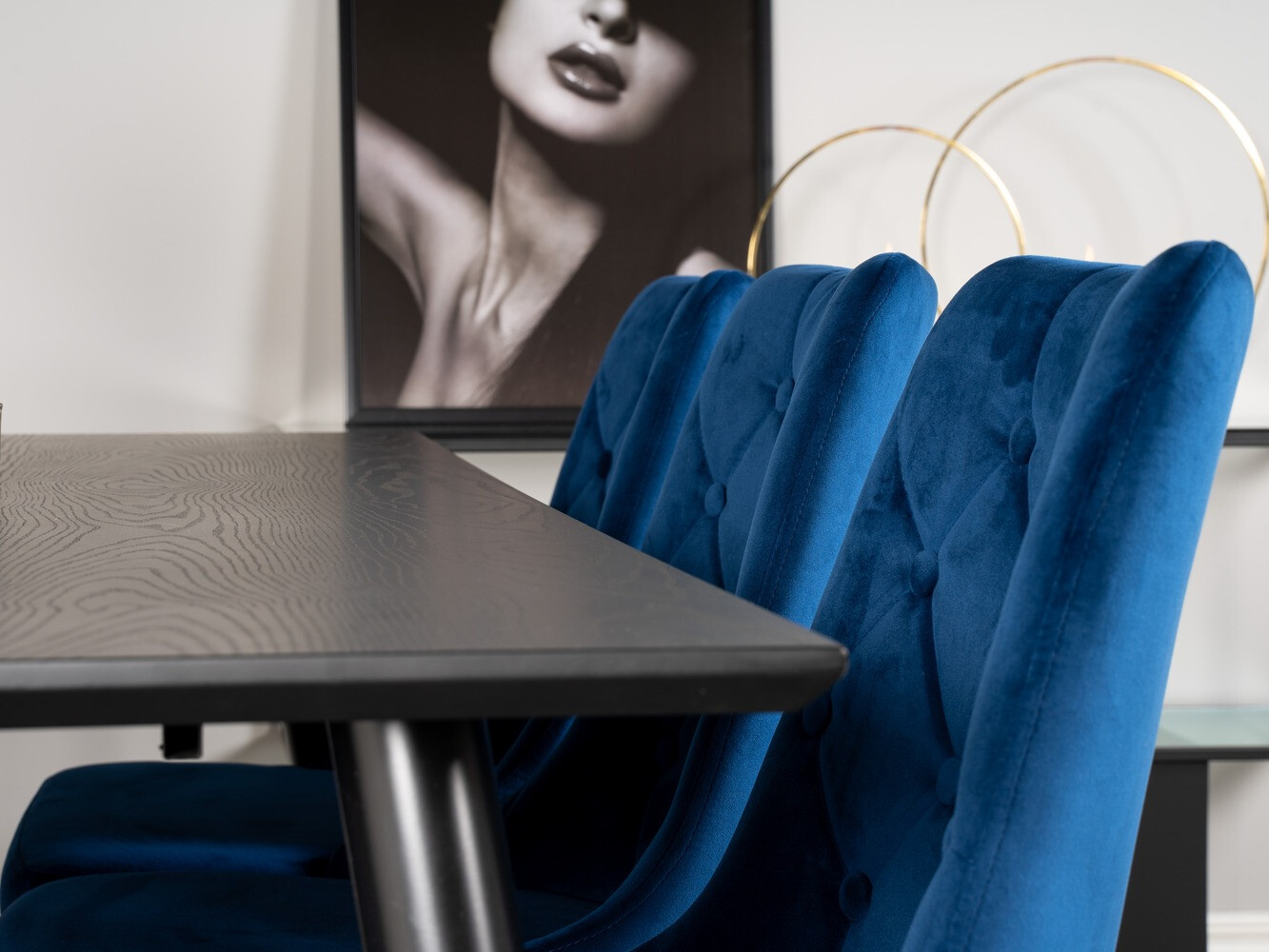 Jedilniški komplet Dallas 1256 (Modra + Zlata)