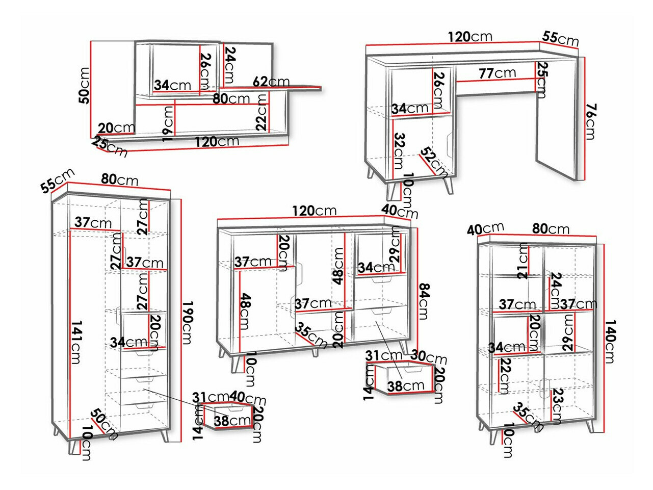 Komplet pohištva za otroško sobo Domvera 117