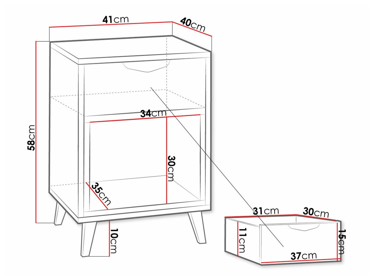 Nočna omarica Domvera 110
