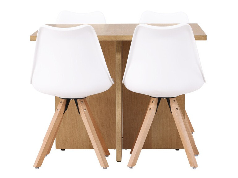 Jedilniški komplet Dallas 4001 (Bela + Svetel les)