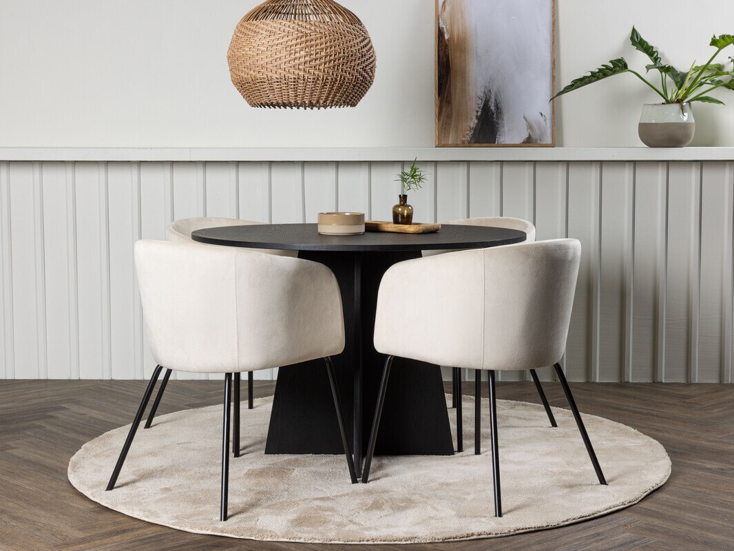 Jedilniški komplet Dallas 4006 (Krema + Črna)