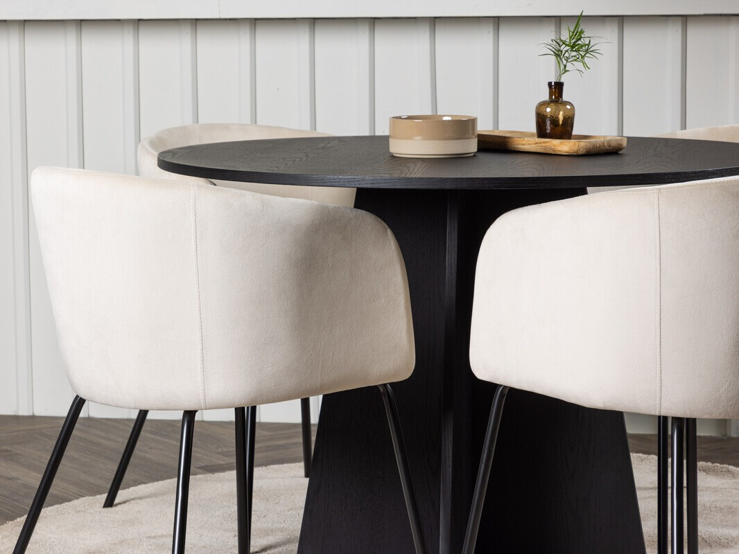 Jedilniški komplet Dallas 4006 (Krema + Črna)