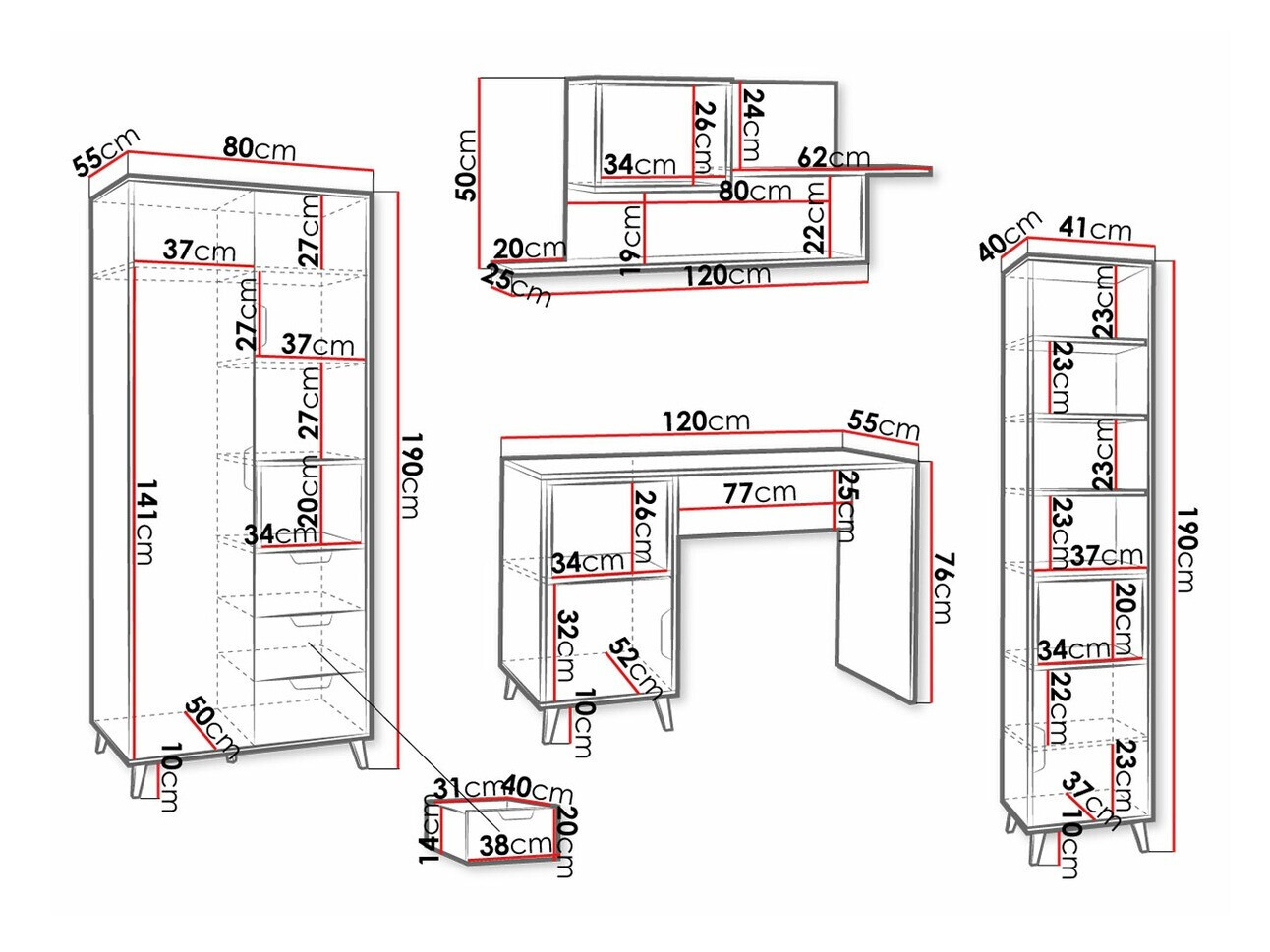 Komplet pohištva za otroško sobo Domvera 119