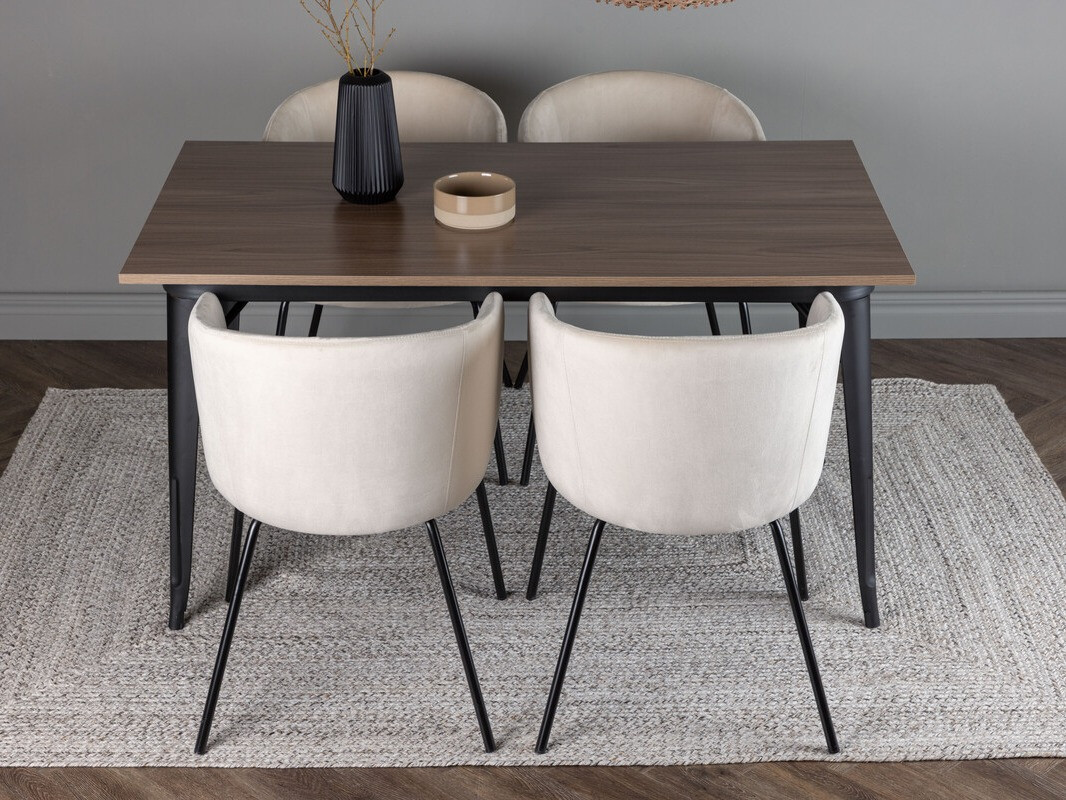 Jedilniški komplet Dallas 4044 (Krema + Črna)