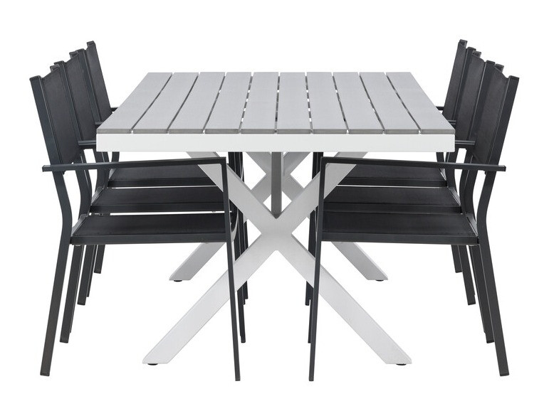 Komplet mize in stolov Dallas 4037 (Siva + Bela)