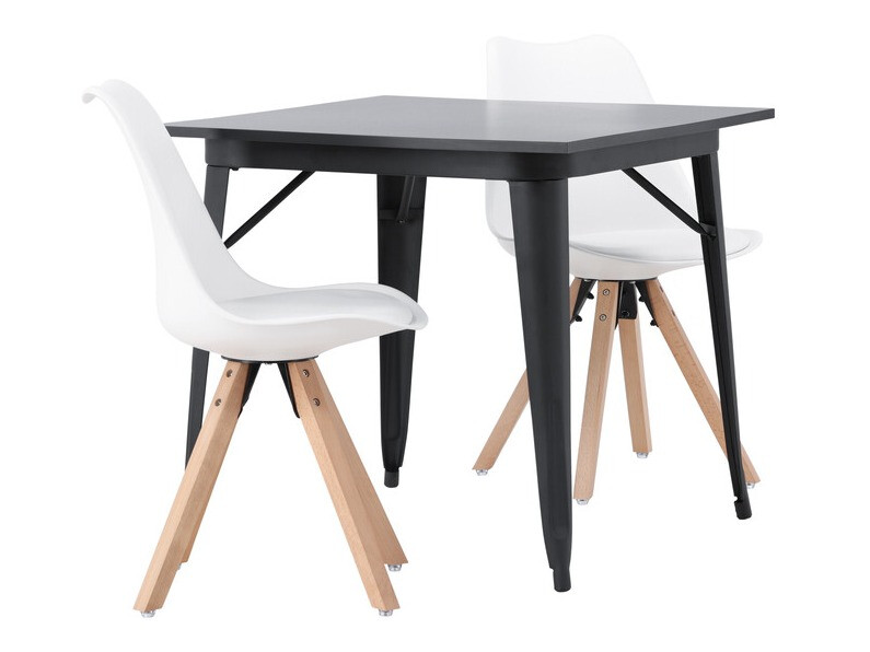 Jedilniški komplet Dallas 4050 (Bela + Svetel les)