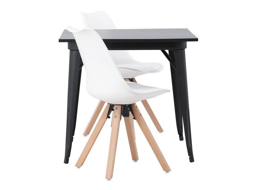 Jedilniški komplet Dallas 4050 (Bela + Svetel les)