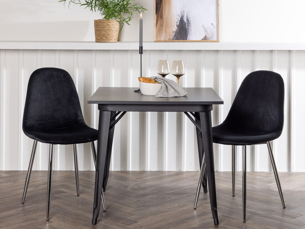 Jedilniški komplet Dallas 4051 (Črna + Srebrna)