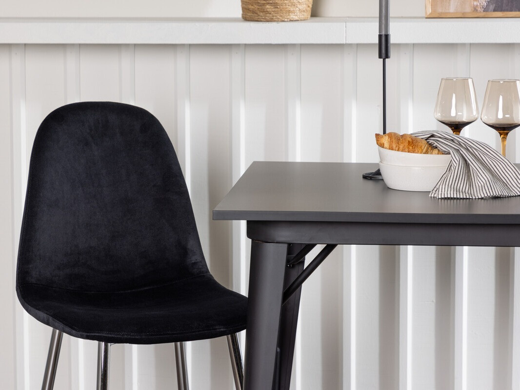 Jedilniški komplet Dallas 4051 (Črna + Srebrna)