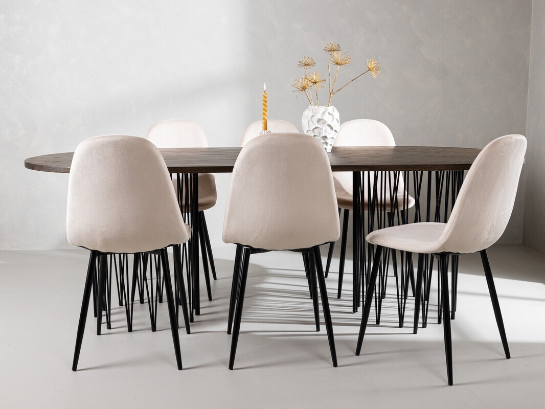 Jedilniški komplet Dallas 4062 (Bež + Črna)