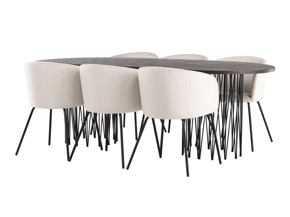 Jedilniški komplet Dallas 4063 (Krema + Črna)