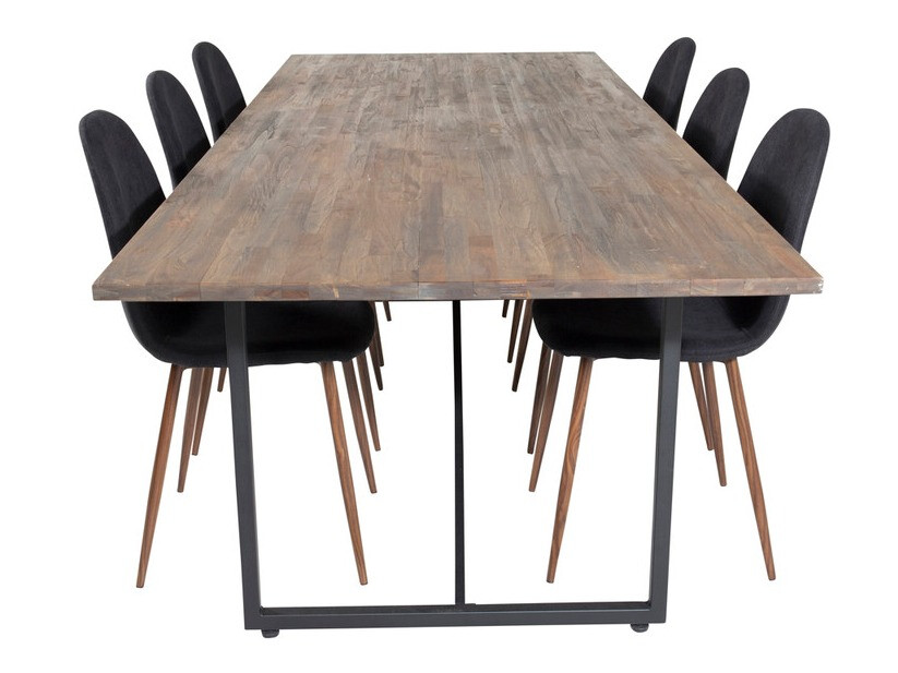 Jedilniški komplet Dallas 4076 (Črna + Oreh)