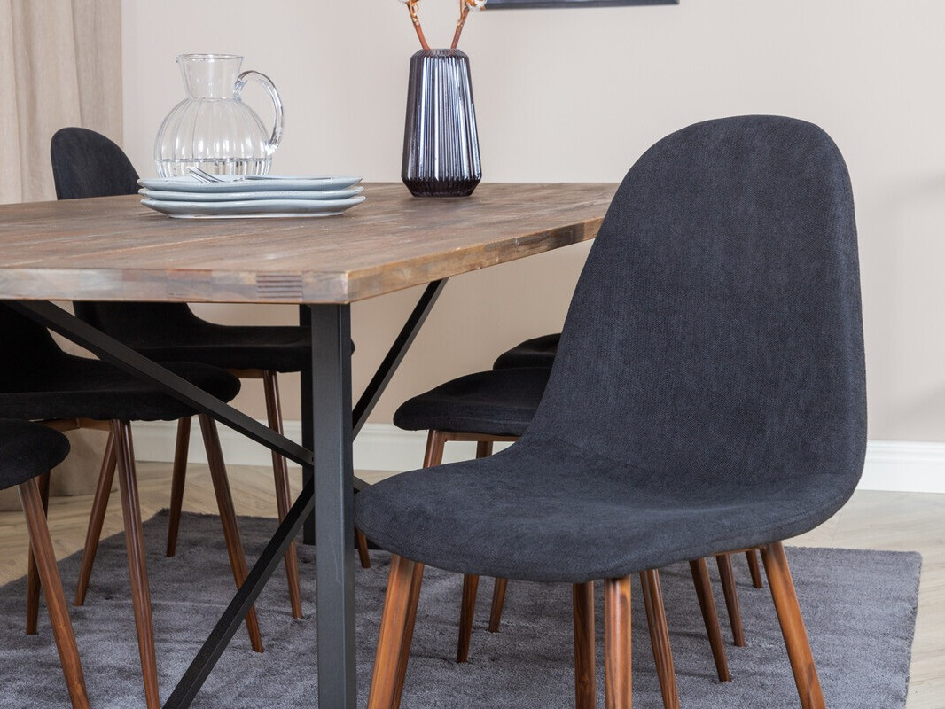 Jedilniški komplet Dallas 4076 (Črna + Oreh)